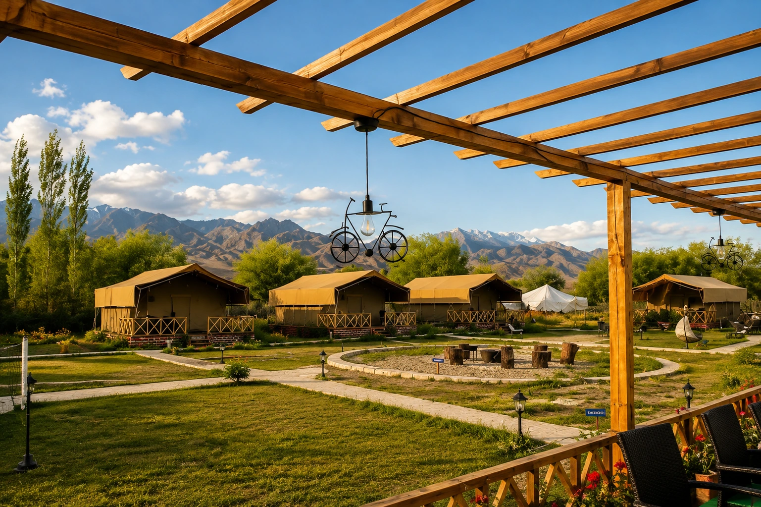 Shey Bhumi Leh riverside luxury glamping resort in Shey village, Ladakh